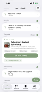 The week, with tonight's dinner in focus